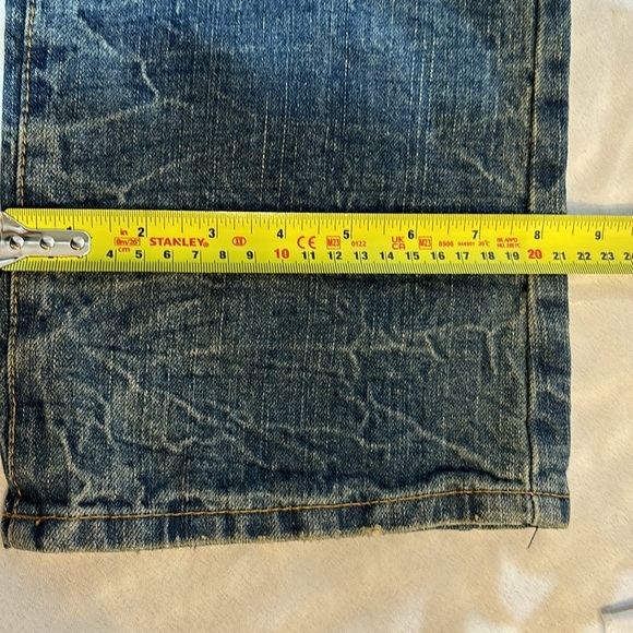 Men’s Red Snap Distressed Denim Jeans Size 32/33 - Picture 8 of 10